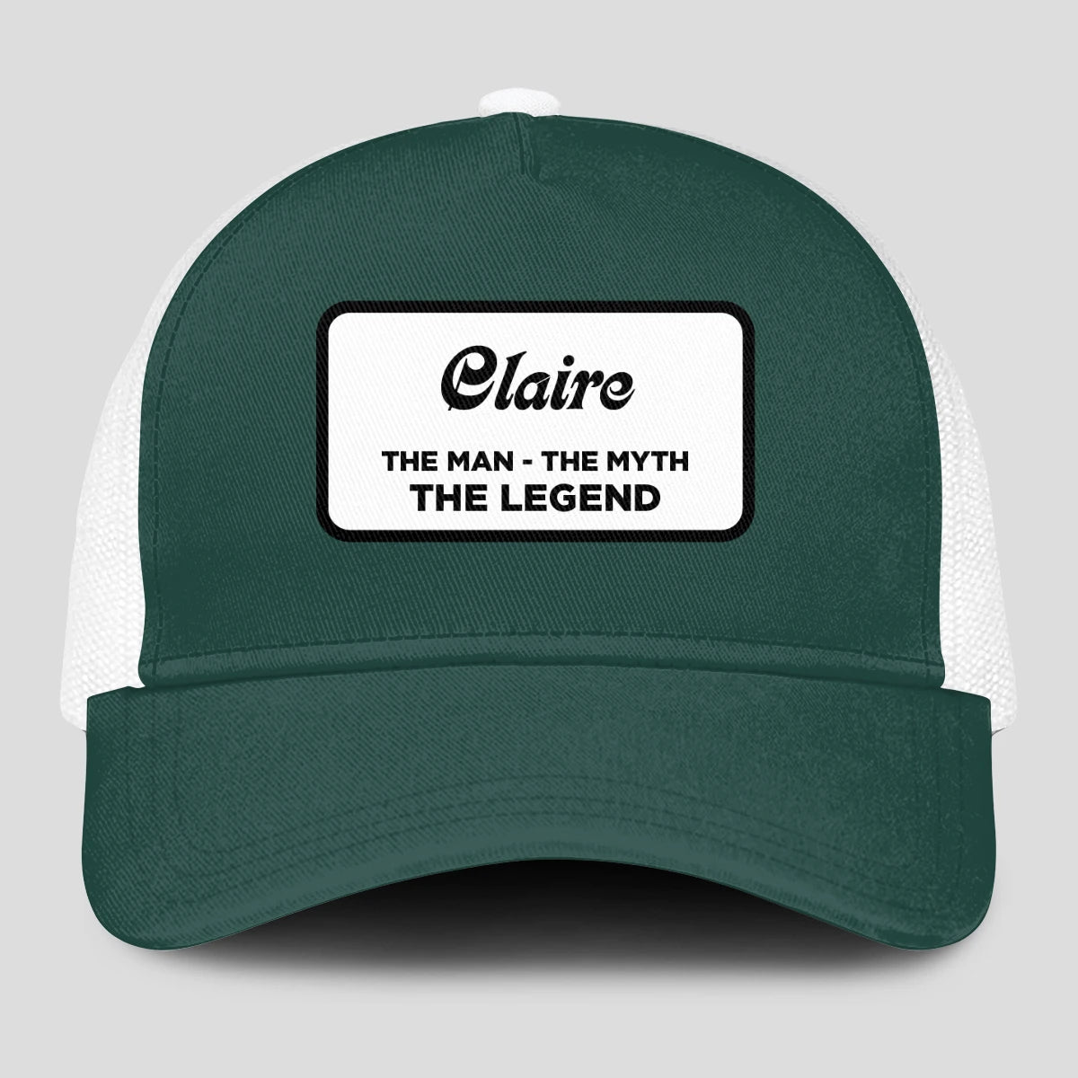 The Man The Myth The Legend Green And White Mesh Cap CLAIRE 13K1 C198PF