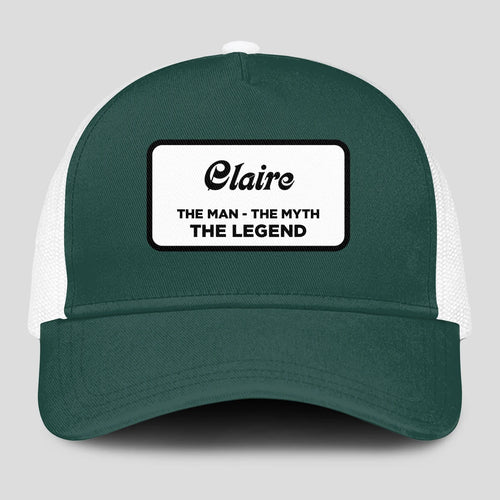 The Man The Myth The Legend Green And White Mesh Cap CLAIRE 13K1 C198PF