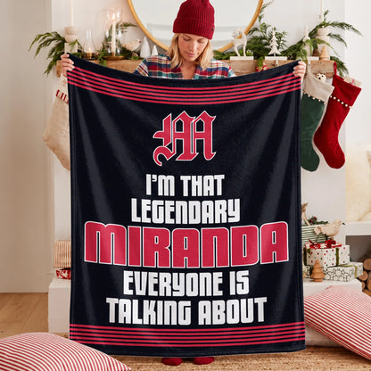 I'm That Legendary Name Dark Red Fleece Blanket MIRANDA 13K1 BK48