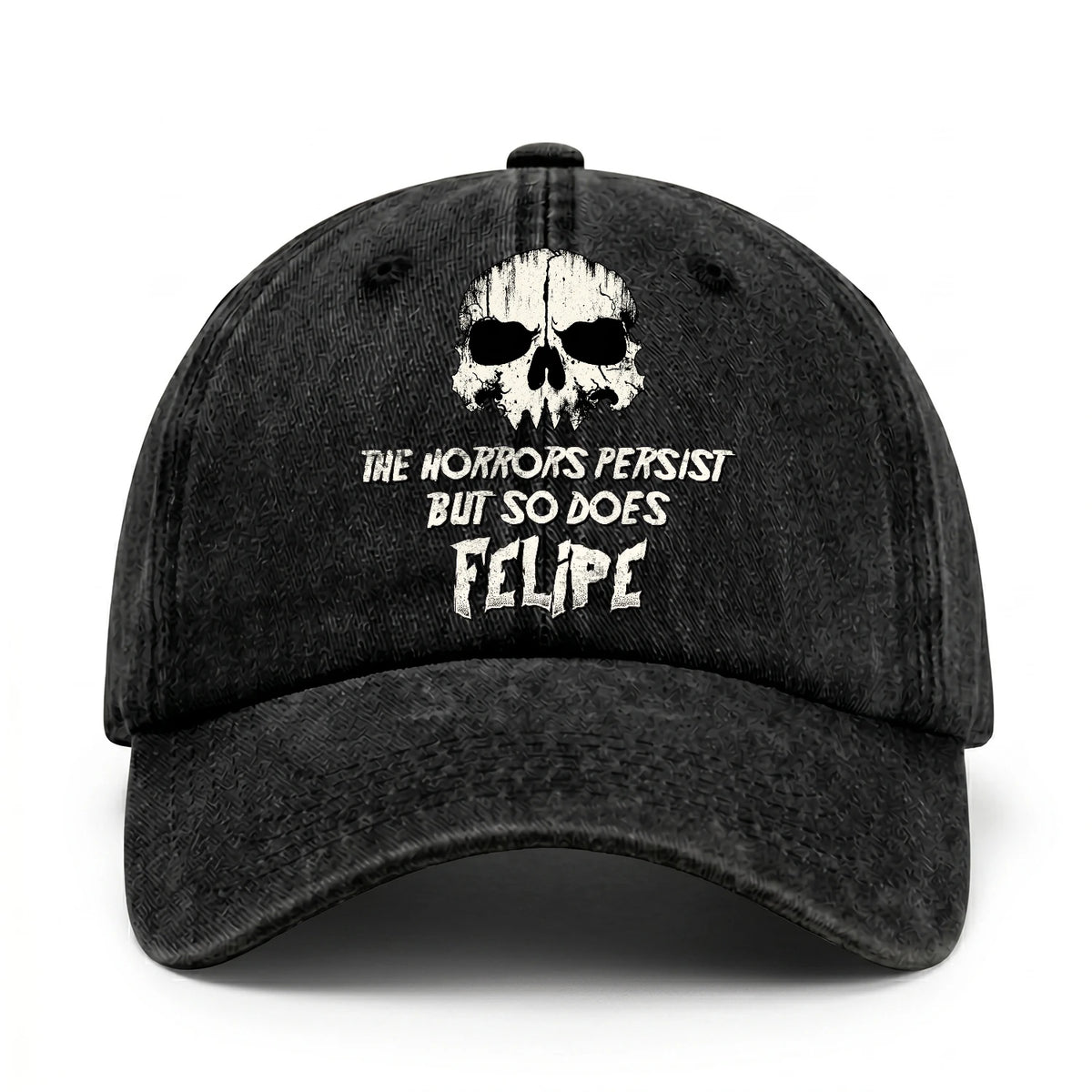 The Horrors Persist But So Does Your Name Cool Skull Washed Cap FELIPE 13K1 C134PF