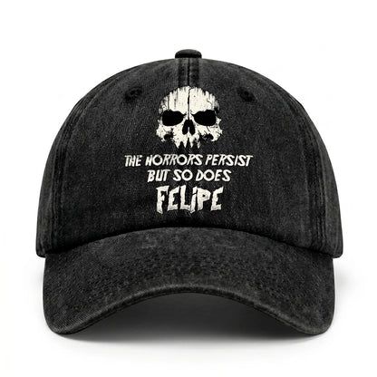 The Horrors Persist But So Does Your Name Cool Skull Washed Cap FELIPE 13K1 C134PF