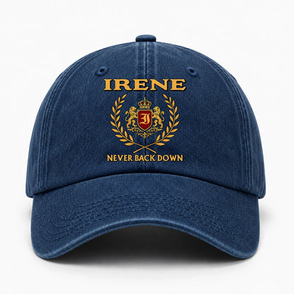 Never Back Down Royal Blue Denim Cap IRENE 13K1 C60PF