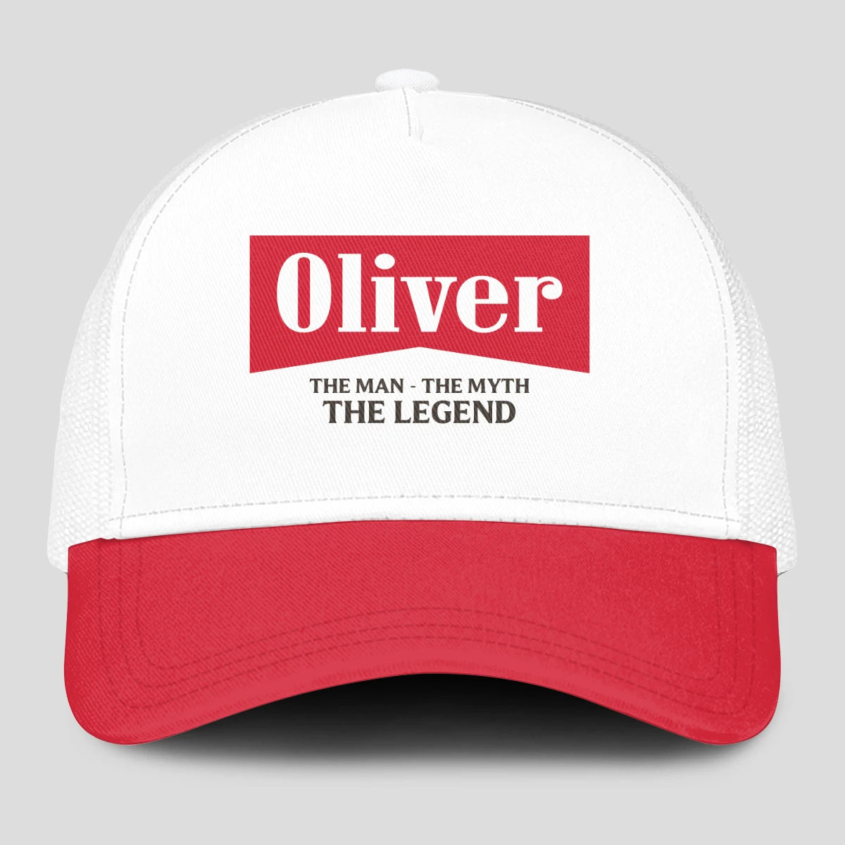 The Man The Myth The Legend Red And White Mesh Cap OLIVER 13K1 C197PF