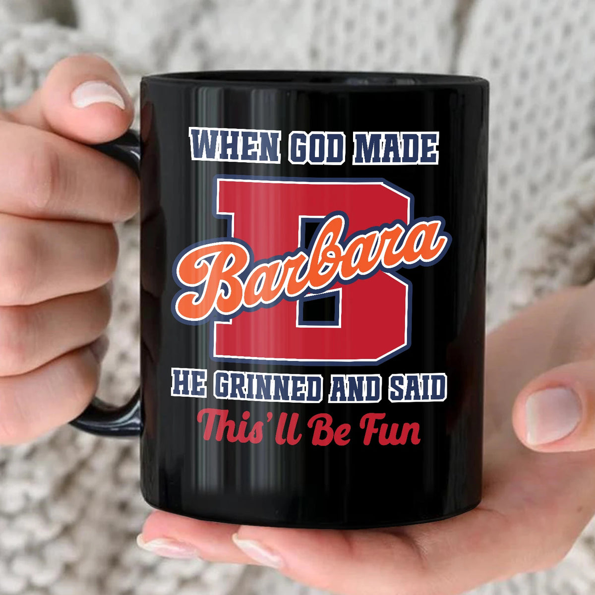 When God Made Your Name Personalized Baseball Mug BARBARA 13K1 MG07