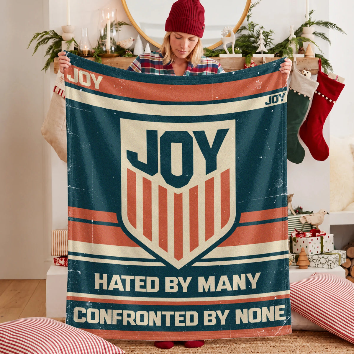 Hated By Many Confronted By None Retro Fleece Blanket JOY 13K1 BK58