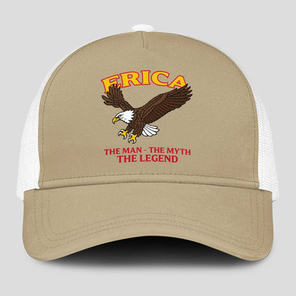 The Man The Myth The Legend Eagle Khaki Mesh Cap ERICA 13K1 C210PF