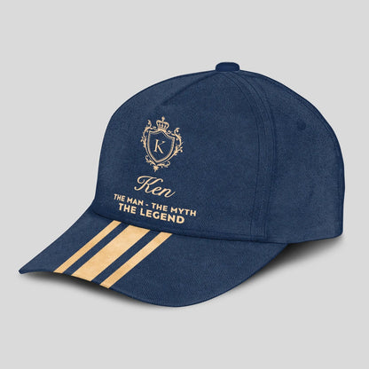 The Man The Myth The Legend Golden Stripes Royal Blue Cap KEN 13K1 C137PF