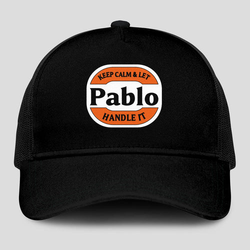 Keep Calm & Let Your Name Handle It Black Mesh Cap PABLO 13K1 C199PF