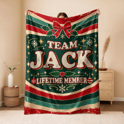 Team Your Name Lifetime Member Christmas Fleece Blanket JACK 13K1 BK52
