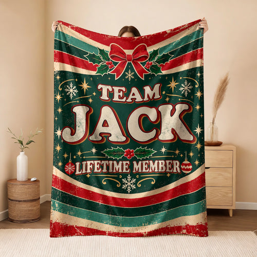 Team Your Name Lifetime Member Christmas Fleece Blanket JACK 13K1 BK52