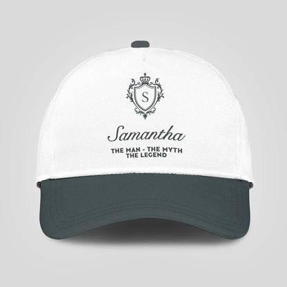 The Man The Myth The Legend Elegant Gray And White Cap SAMANTHA 13K1 C170PF