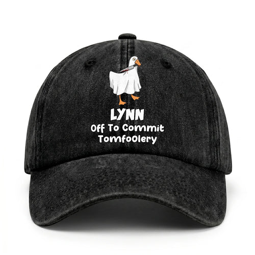 Off To Commit Tomfoolery Funny Goose Washed Cap LYNN 13K1 C131PF