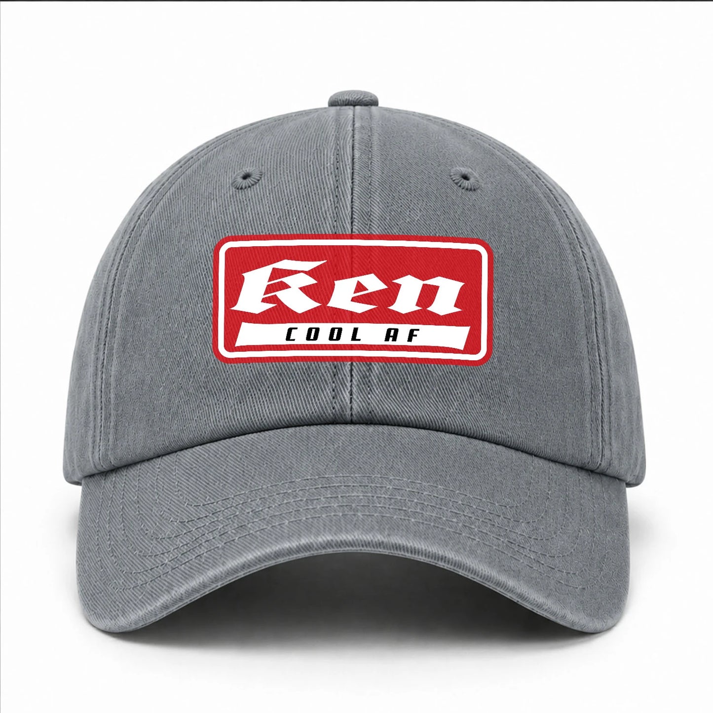 Your Name Cool Af Red Logo Funny Washed Cap KEN 13K1 C79PF
