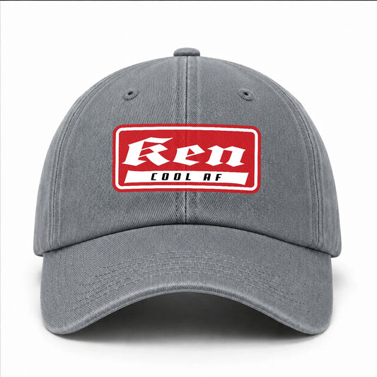 Your Name Cool Af Red Logo Funny Washed Cap KEN 13K1 C79PF