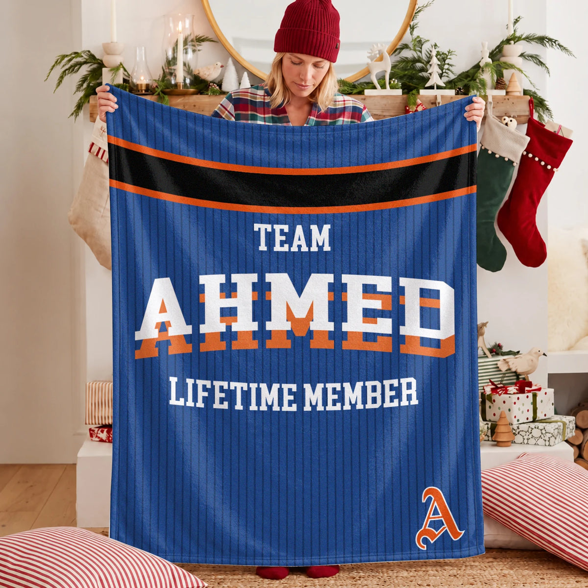 Team Your Name Lifetime Member Basketball Fleece Blanket AHMED 13K1 BK47
