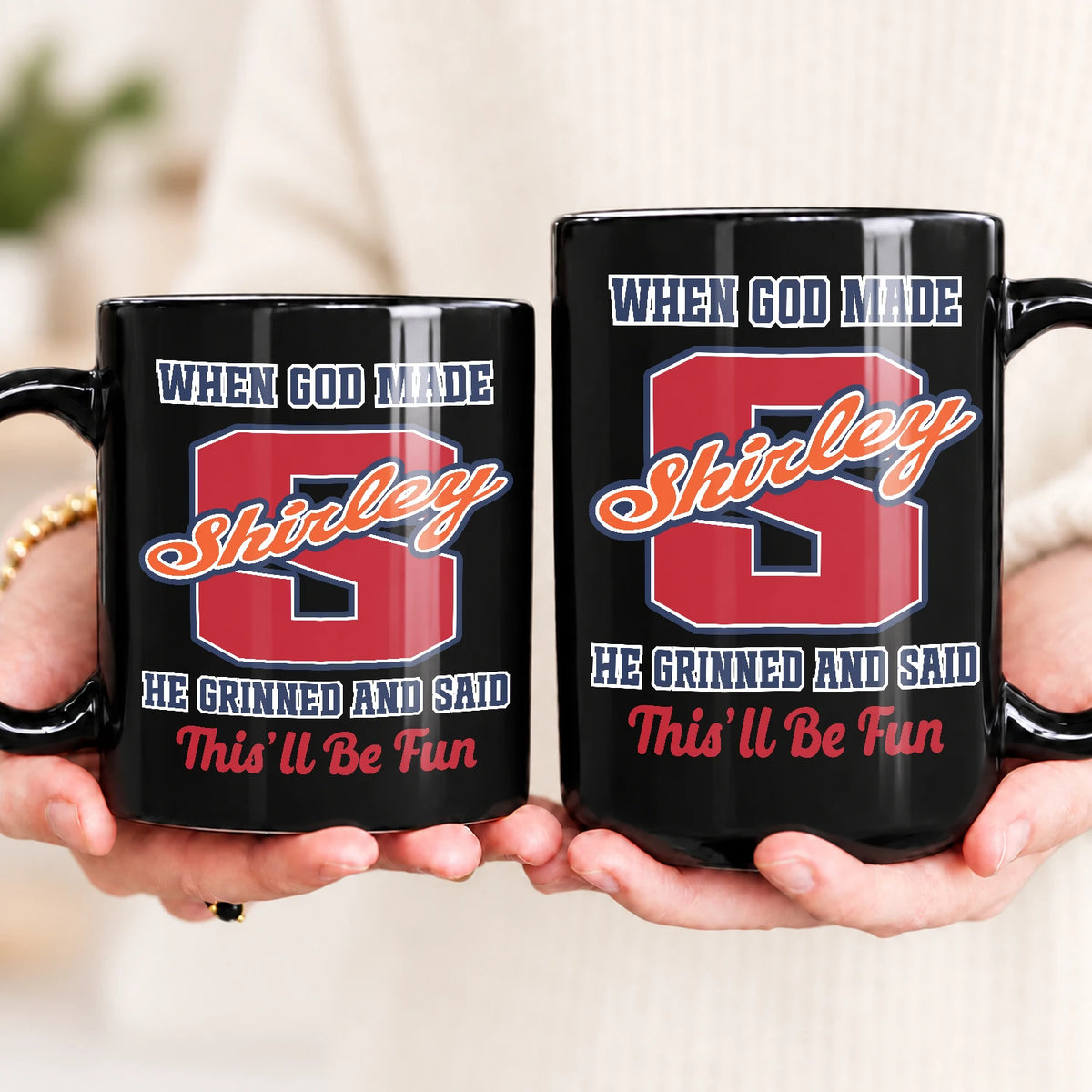 When God Made Your Name Personalized Baseball Mug SHIRLEY 13K1 MG07