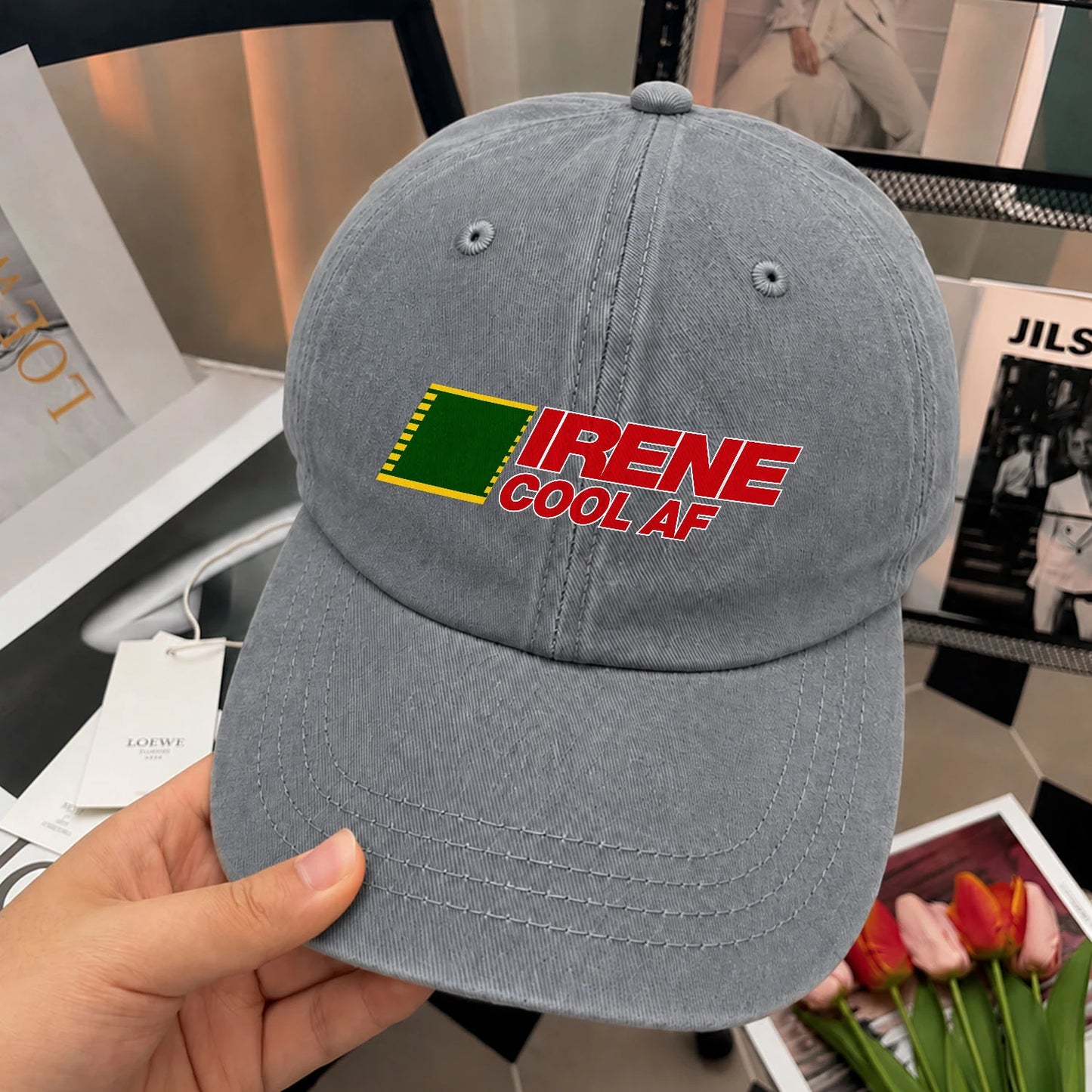 Your Name Cool Af Funny Washed Cap IRENE 13K1 C85PF