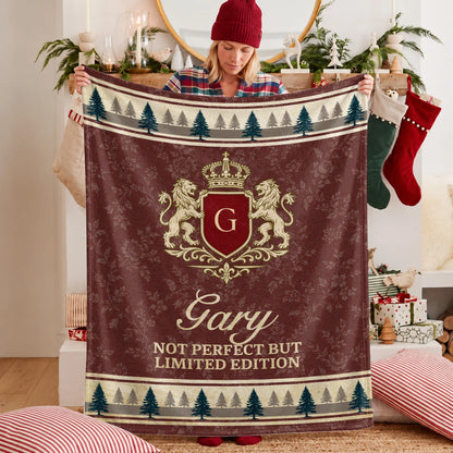 Not Perfect But Limited Edition Burgundy Pine Tree Fleece Blanket GARY 13K1 BK41