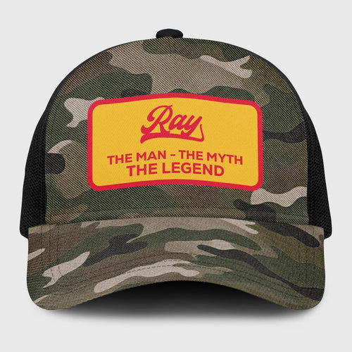 The Man The Myth The Legend Camo Vintage Mesh Cap RAY 13K1 C191PF