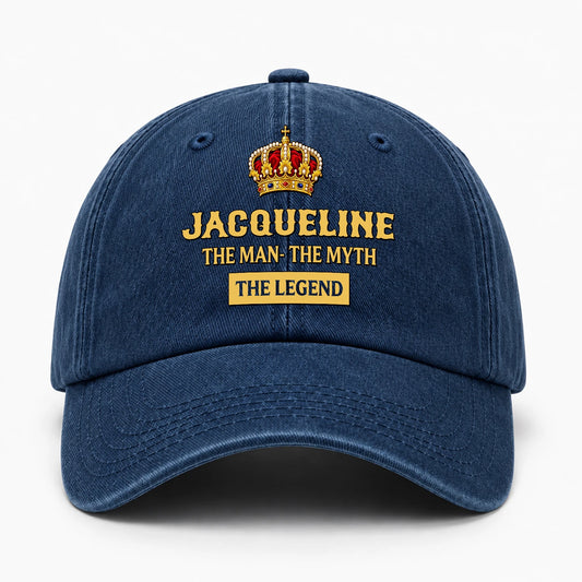 The Man The Myth The Legend King Crown Washed Cap JACQUELINE 13K1 C146PF
