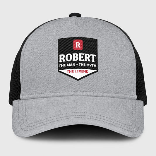 The Man The Myth The Legend Gray Mesh Cap ROBERT 13K1 C189PF