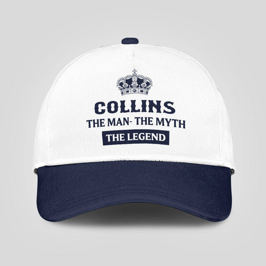 The Man The Myth The Legend King Crown Blue And White Cap COLLINS 13K1 C147PF