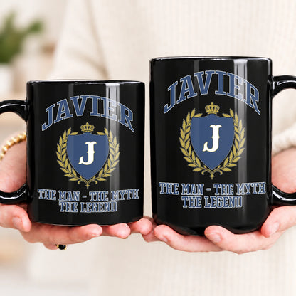 The Man The Myth The Legend Blue And Yellow Logo Mug JAVIER 13K1 MG24