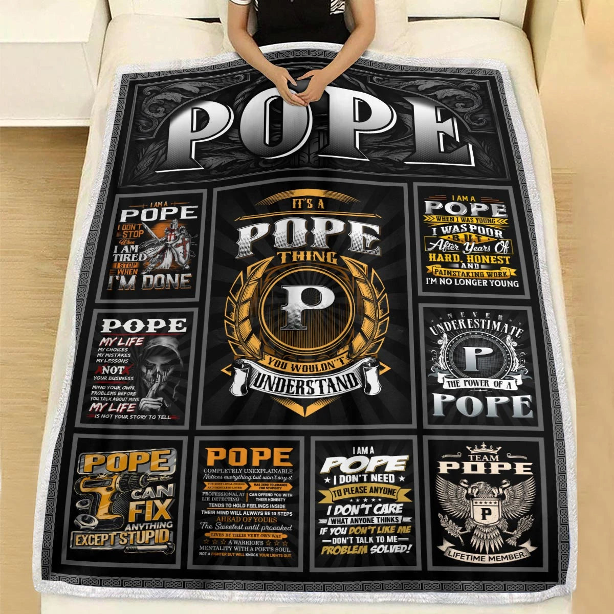 POPE Personalized Blanket | Custom Name Cozy Throw Gift 13K4-BK2