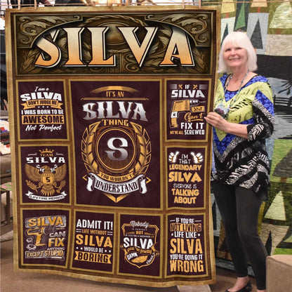 SILVA Personalized Blanket | Custom Name Cozy Throw Gift 13K1-BK4