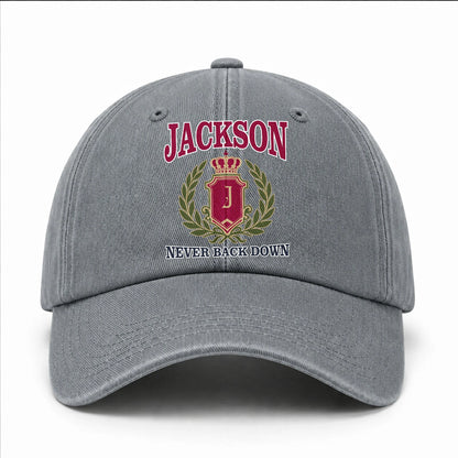 Your Name Never Back Down Royal Washed Cap JACKSON 13K1 C77PF