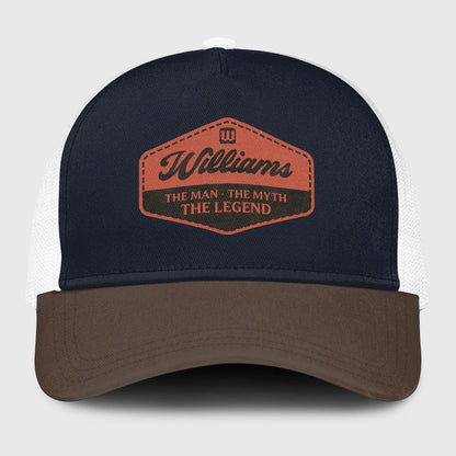 The Man The Myth The Legend Navy And Brown Mesh Cap WILLIAMS 13K1 C188PF