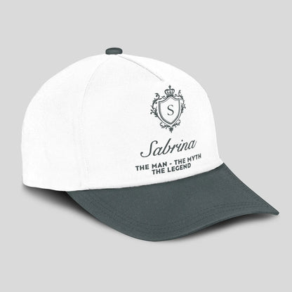 The Man The Myth The Legend Elegant Gray And White Cap SABRINA 13K1 C170PF