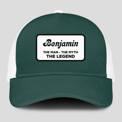 The Man The Myth The Legend Green And White Mesh Cap BENJAMIN 13K1 C198PF