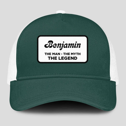 The Man The Myth The Legend Green And White Mesh Cap BENJAMIN 13K1 C198PF