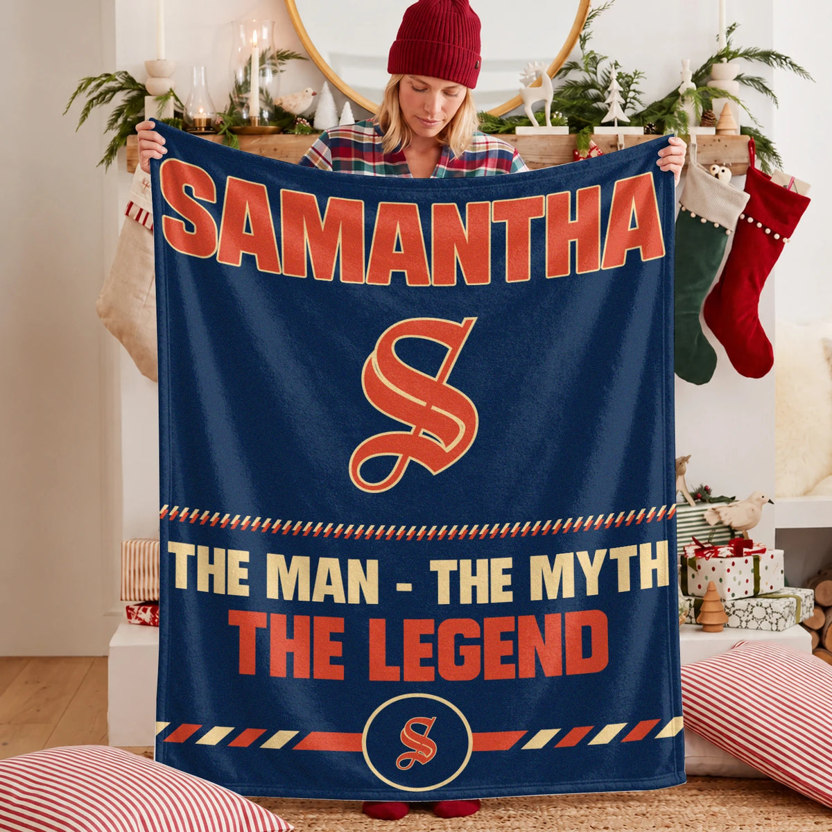 The Man The Myth The Legend Retro Fleece Blanket SAMANTHA 13K1 BK53