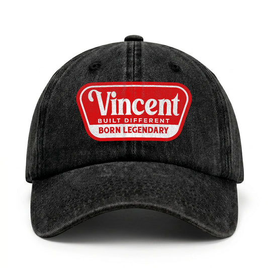 Built Different Born Legendary Red Logo Washed Cap VINCENT 13K1 C63PF
