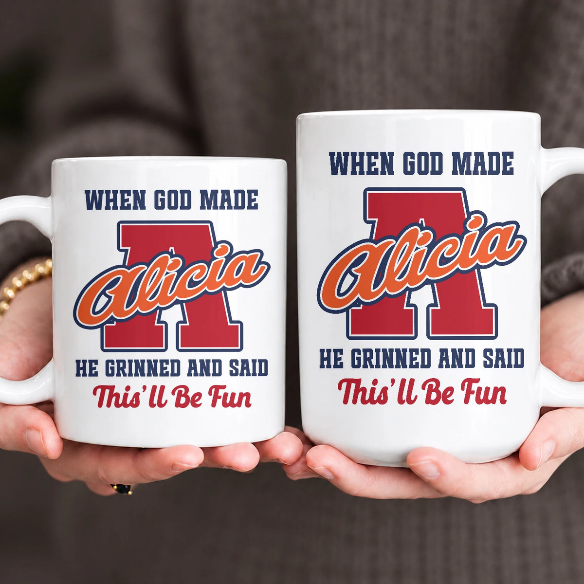 When God Made Your Name Personalized Baseball Mug ALICIA 13K1 MG07
