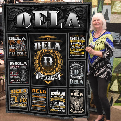 DELA Personalized Blanket | Custom Name Cozy Throw Gift 13K5-BK2
