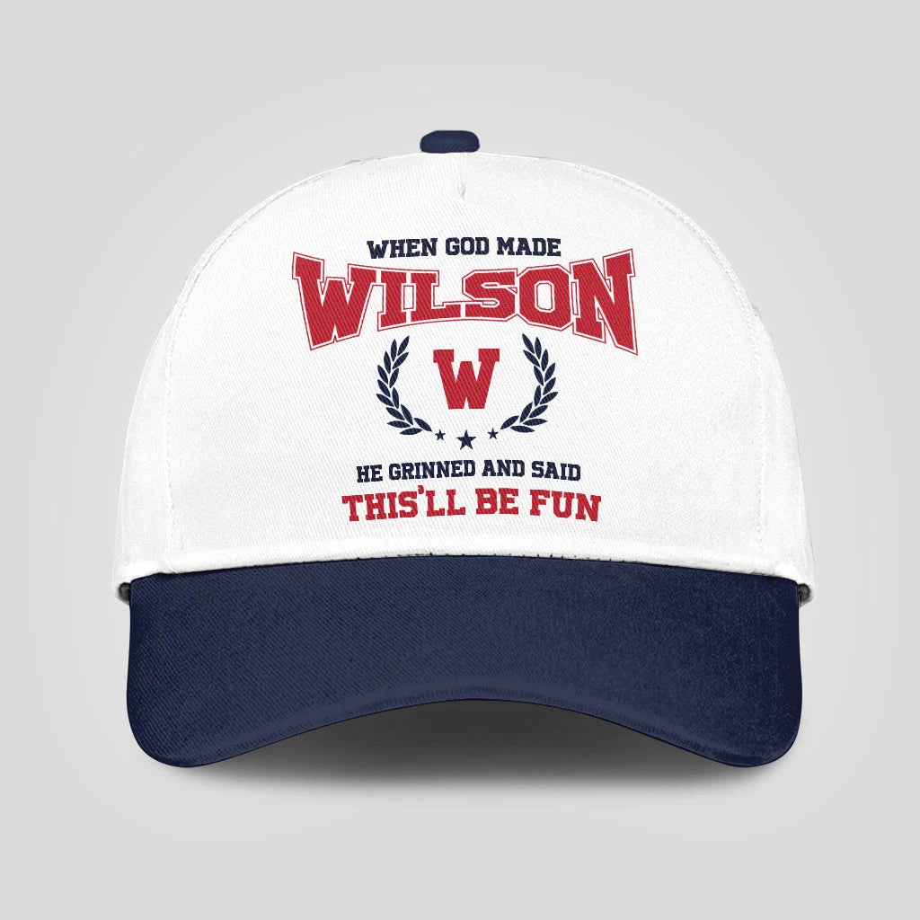 When God Made Your Name He Grinned And Said This'll Be Fun Blue Cap WILSON 13K1 C57PF