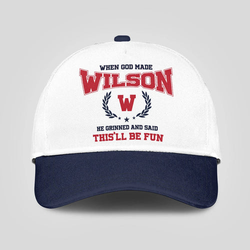 When God Made Your Name He Grinned And Said This'll Be Fun Blue Cap WILSON 13K1 C57PF