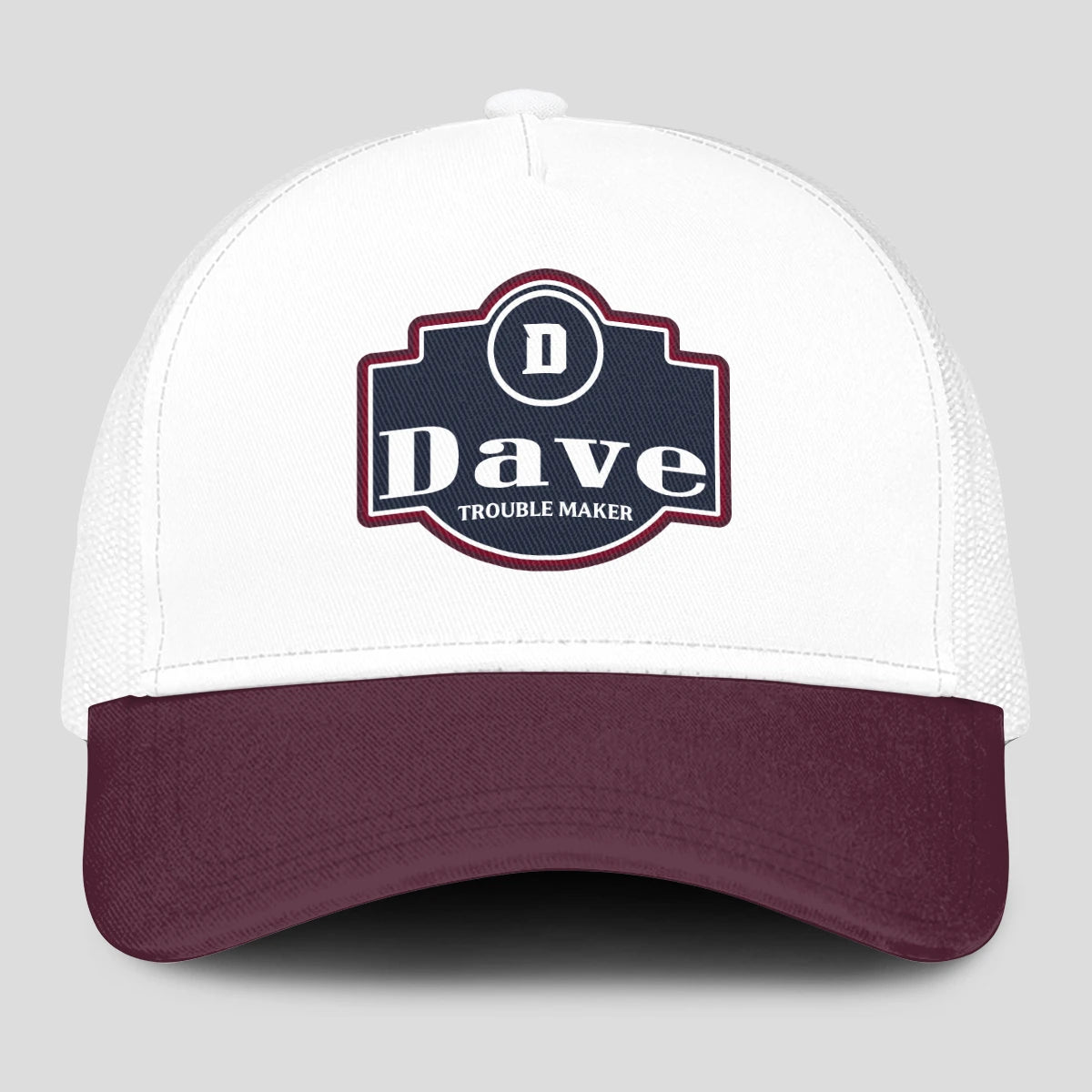 Trouble Maker Burgundy And White Funny Mesh Cap DAVE 13K1 C201PF