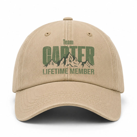 Team Your Name Lifetime Member Mountain Cap CARTER 13K1 C58PF
