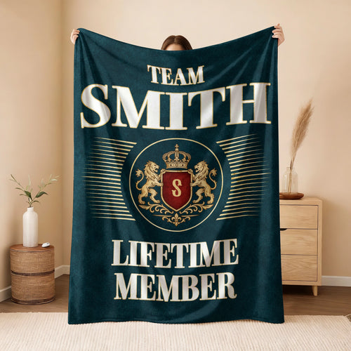 Team Your Name Lifetime Member Sage Green Fleece Blanket SMITH 13K1 BK42