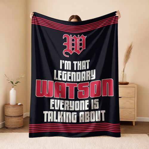 I'm That Legendary Name Dark Red Fleece Blanket WATSON 13K1 BK48