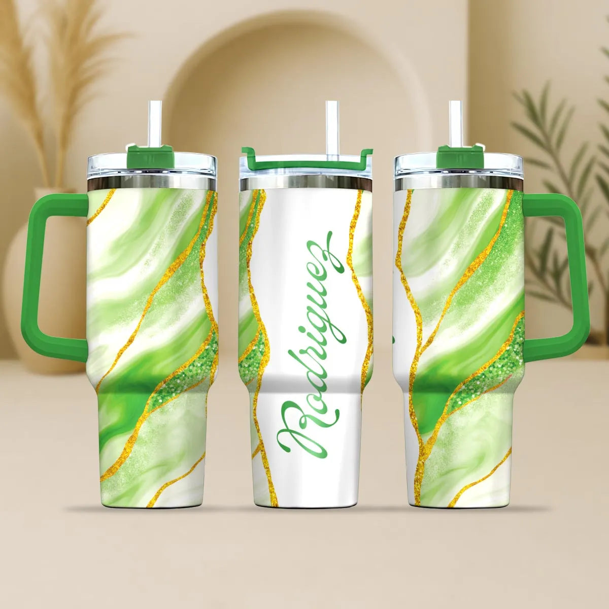 RODRIGUEZ 40oz Personalized Tumbler Cup with Straw | Custom Stainless Steel Mug 13K1-TB1