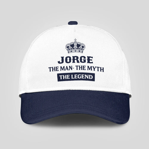 The Man The Myth The Legend King Crown Blue And White Cap JORGE 13K1 C147PF