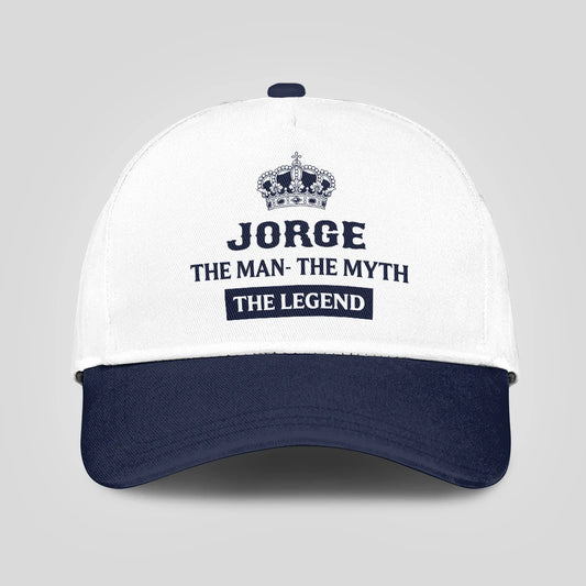 The Man The Myth The Legend King Crown Blue And White Cap JORGE 13K1 C147PF