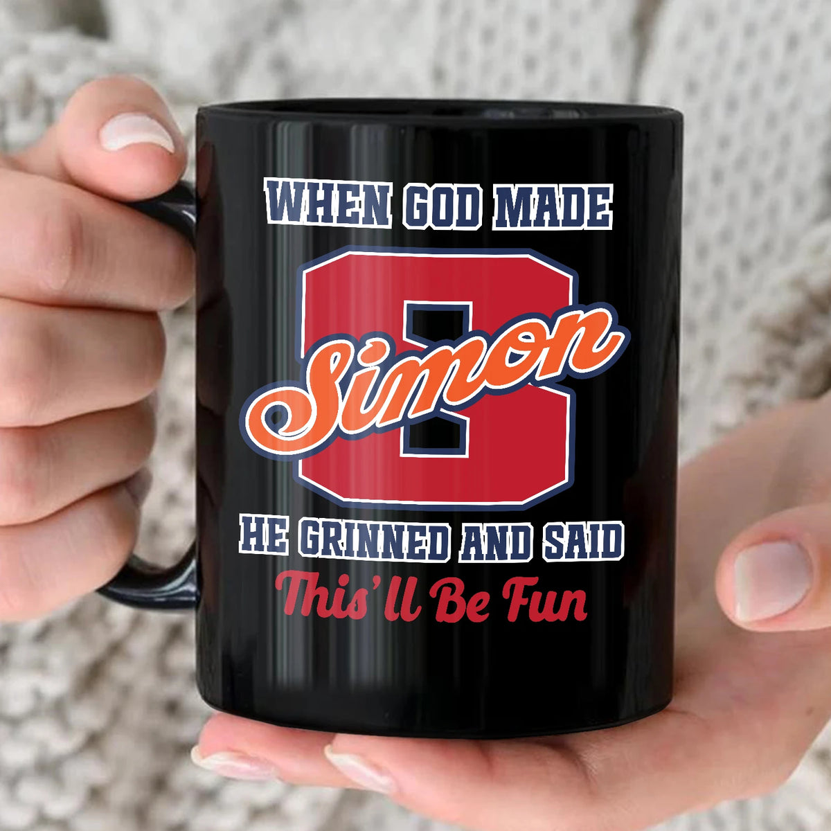 When God Made Your Name Personalized Baseball Mug SIMON 13K1 MG07