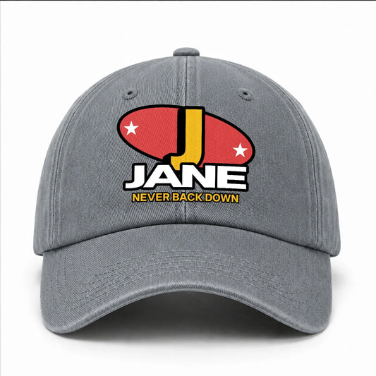 Never Back Down With Your Name And Initial Letter Washed Cap JANE 13K1 C82PF