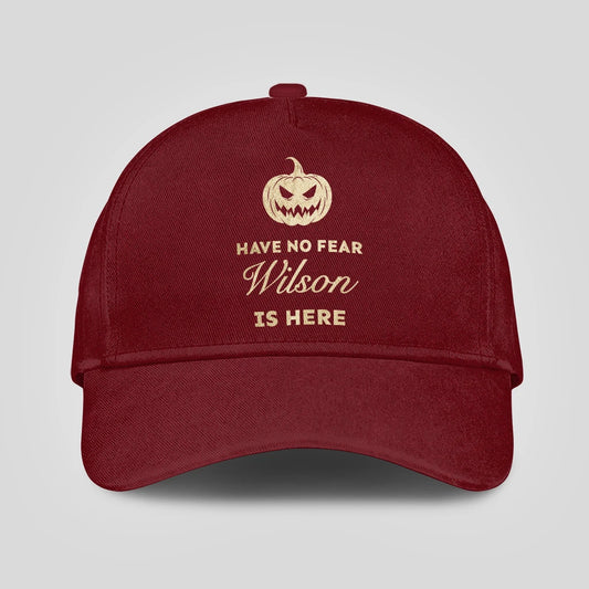 Have No Fear Your Name Is Here Halloween Pumpkin Burgundy WILSON 13K1 C163PF